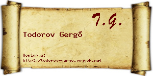 Todorov Gergő névjegykártya